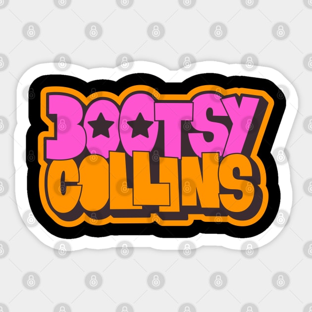 Bootsy Collins Funk Typography Design - Groovy and Legendary! Sticker by Boogosh